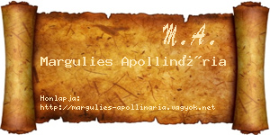 Margulies Apollinária névjegykártya